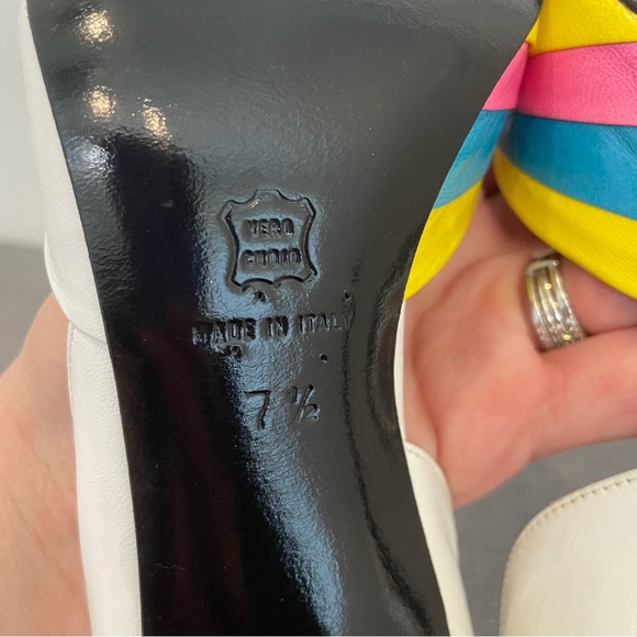 MARY POPPS Vintage 80s Retro Rainbow 3” Pumps - Size 7.5 - Picture 13 of 14